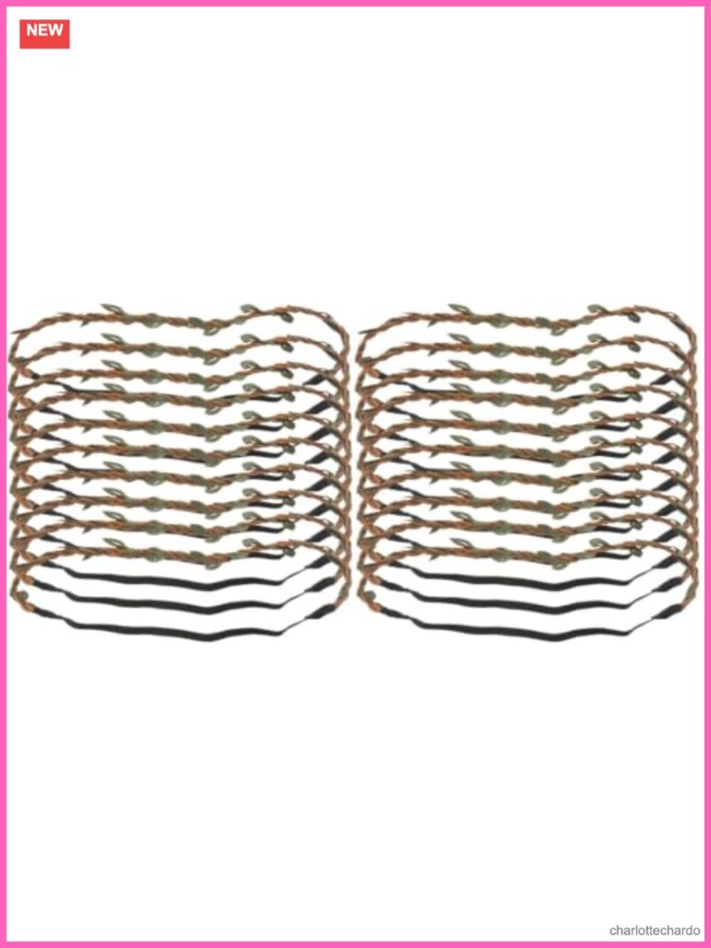 20Pcs Woven Wreath Headbands Blank DIY Craft Floral Hair Hoops